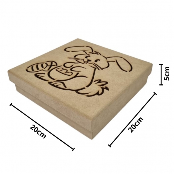 Caixa de Bombom Chocolate Pascoa Coelho e Ovos MDF cru