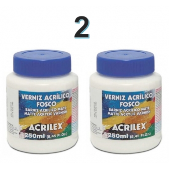 2 Verniz Acrílico Fosco Incolor p/ Madeira 250ml Acrilex