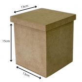 Caixa Quadrada Tampa Sapato 13x13x15 MDF Cru