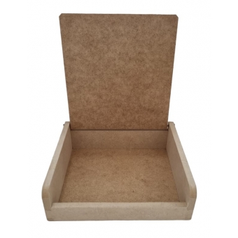 Porta Guardanapo de Papel Pequeno Quadrado c Aba MDF cru