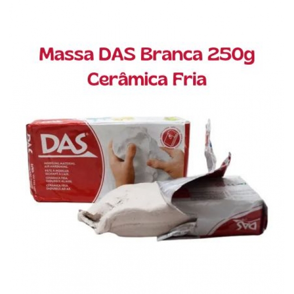 Massa de Modelar Cerâmica Fria Branca DAS 250g