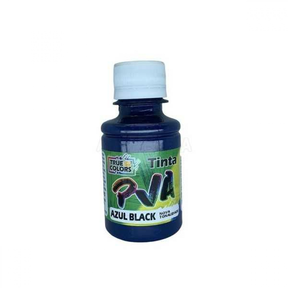 Tinta PVA Fosca 100ml True Colors - Escolha as cores - Azul Black 7246