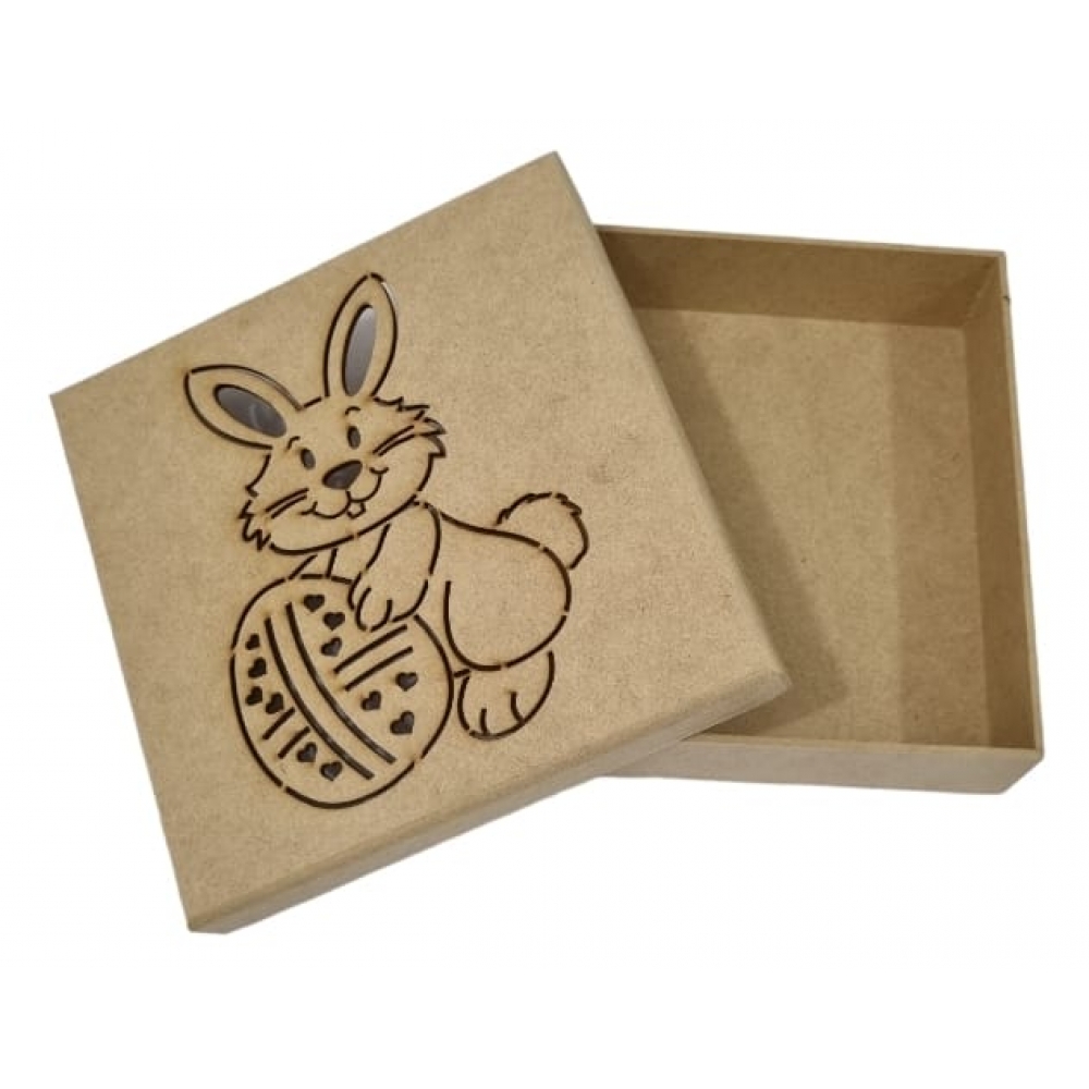 Caixa para Chocolate Bombons de Pascoa Coelho Ovo MDF cru