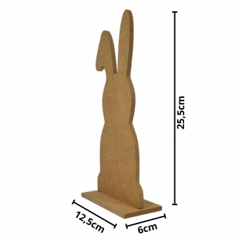 Recorte Coelho da Pascoa Orelha Caida na Base MDF cru