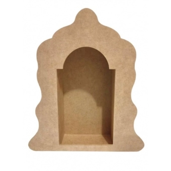 Oratório Ondulado para Santo de 20cm MDF Cru
