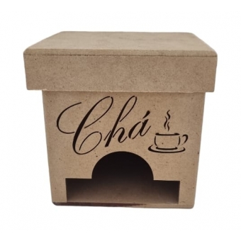 Caixa Chá Mini Abertura Frontal Tampa Solta MDF cru