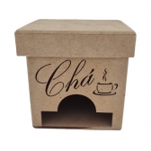 Caixa Chá Mini Abertura Frontal Tampa Solta MDF cru