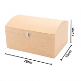 Bau com Tampa Abaulada P 15x20x12 Arte e Decoração MDF cru