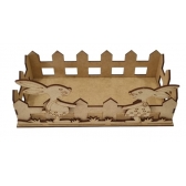 Cesta de Pascoa 2 Coelhos Ovos Bombons Chocolates MDF cru