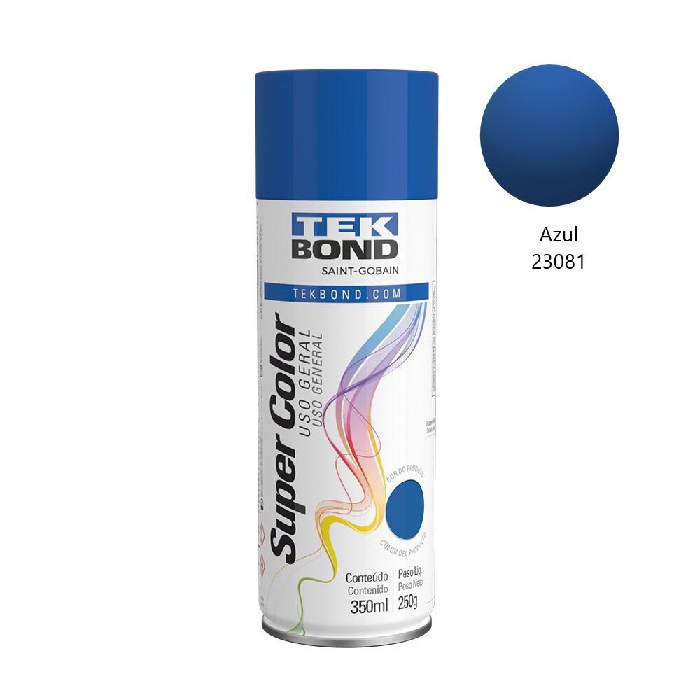 Tinta Spray TekBond Brilhante/Fosca 350ml Artesanato - Azul Brilhante 23081