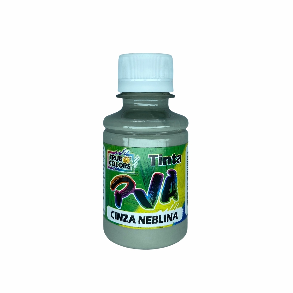 Tinta PVA Fosca 100ml True Colors - Escolha as cores - Cinza Neblina 7137