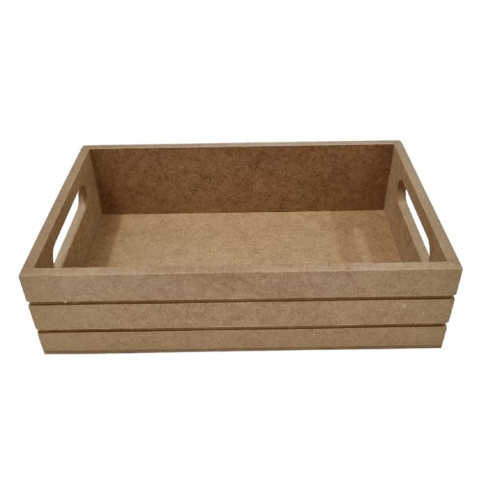 Bandeja Riscada P 14x22cm Cozinha Café Festa MDF cru