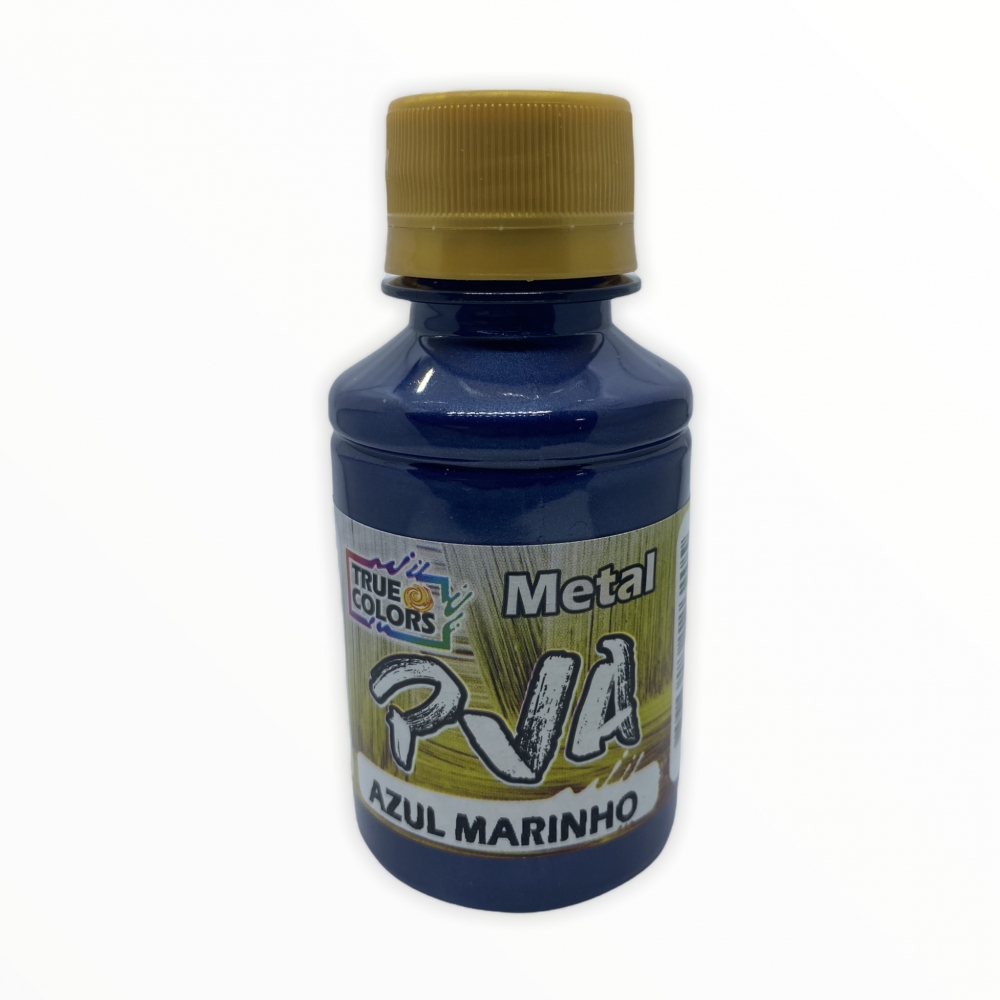 Tinta PVA Metálica 100ml True Colors - Escolha as cores - Azul Marinho 7952100