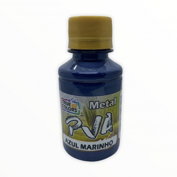 Tinta PVA Metálica 100ml True Colors - Escolha as cores - Azul Marinho 7952100
