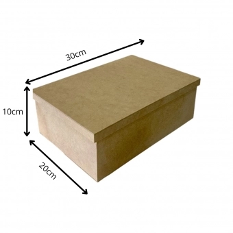 Caixa Retangular Tampa Sapato 20x30x10 MDF Cru