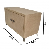 Cômoda Retangular 1 Gaveta Pés e Puxador de Metal MDF cru