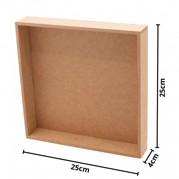 Quadro Moldura Quadrado 25x25cm Arte Decoração MDF cru