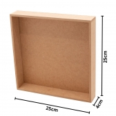 Quadro Moldura Quadrado 25x25cm Arte Decoração MDF cru