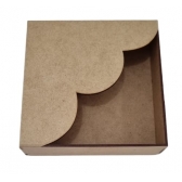 Porta Guardanapo de Papel Pequeno Borda Ondulada MDF cru