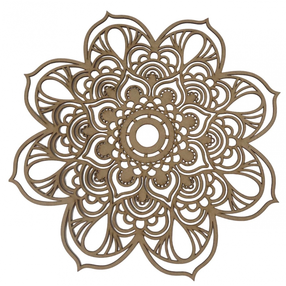 Mandalas Decorativas p/ Apliques ou Parede MDF Cru - Indiana 15cm