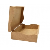 Caixa Retangular 23x16 Ondulada Tampa Dobradiça MDF Cru