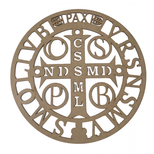 Mandalas Decorativas para Parede 38cm em MDF Cru - Medalha de São Bento