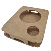 Bandeja Prato e Copo 30x38cm Sofá Almoço Jantar MDF cru