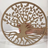 Mandalas Decorativas para Parede 38cm em MDF Cru - Árvore da Vida
