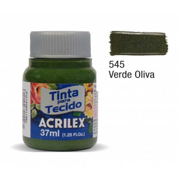 Tinta para Tecido Fosca 37ml Acrilex - 545 Verde Oliva
