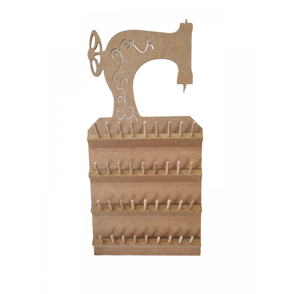 Porta Linha Carretel Máquina de Costura de Parede MDF cru