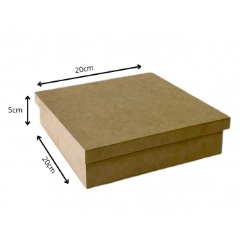 Caixa Quadrada Tampa Sapato 20x20x5 MDF Cru