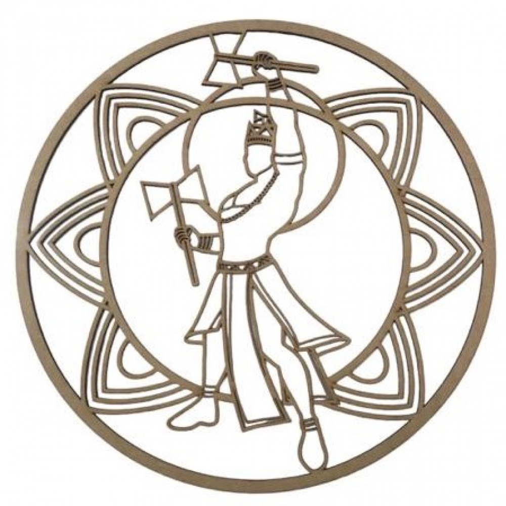 Mandalas Decorativas para Parede 38cm em MDF Cru - Orixá Xango