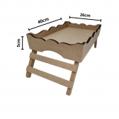 Bandeja Café da Manhã G 26x40cm Cama Sofá Notebook MDF cru