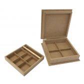 Caixa Porta Jóias Biju c/ 10 Divisórias e Porta Anel MDF cru