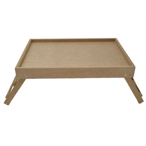 Bandeja Café da Manhã Reta 26x40 Cama Sofá Notebook MDF cru