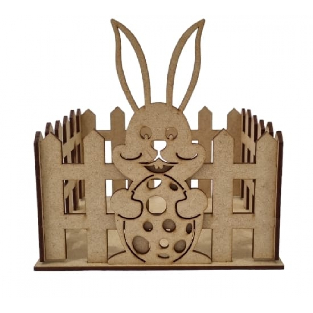 Cesta Cerca para Ovos de Pascoa Bombons e Chocolates MDF cru