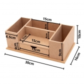 Organizador de Mesa c/ Gaveta Escritório Documentos MDF cru