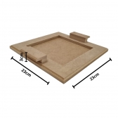 Bandeja Quadrada 23x23cm Mesa Café Mosaico MDF cru