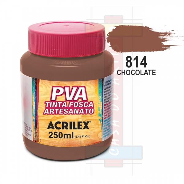 Tinta PVA Fosca Para Artesanato 250ml Acrilex - 814 Chocolate