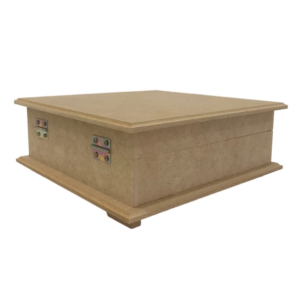 Caixa Porta Jóias Biju c/ 10 Divisórias e Porta Anel MDF cru