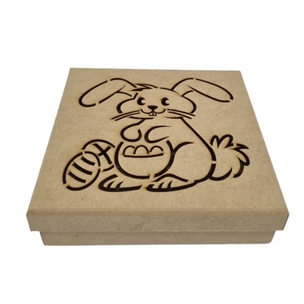 Caixa de Bombom Chocolate Pascoa Coelho e Ovos MDF cru