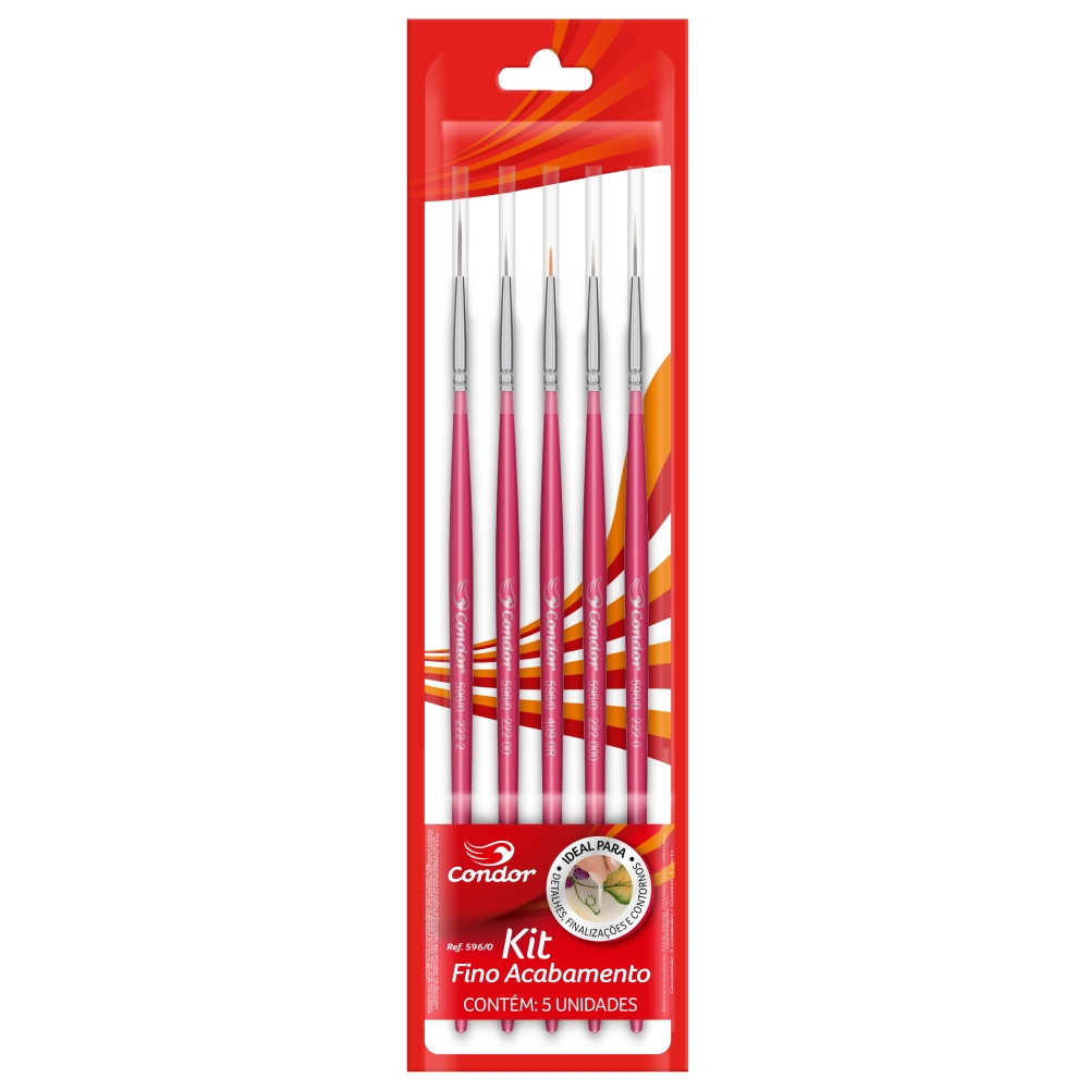 Pincel Ref. 5960 Kit c5 Condor Redondo Filete Liner Macio