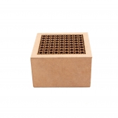 Caixa Treliça Joias Biju Chá 12x12cm c/ 4 divisórias MDF cru