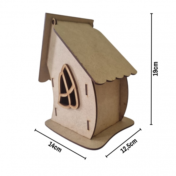 Kit com 3 Casinhas de Fadas para Crianças MDF Cru
