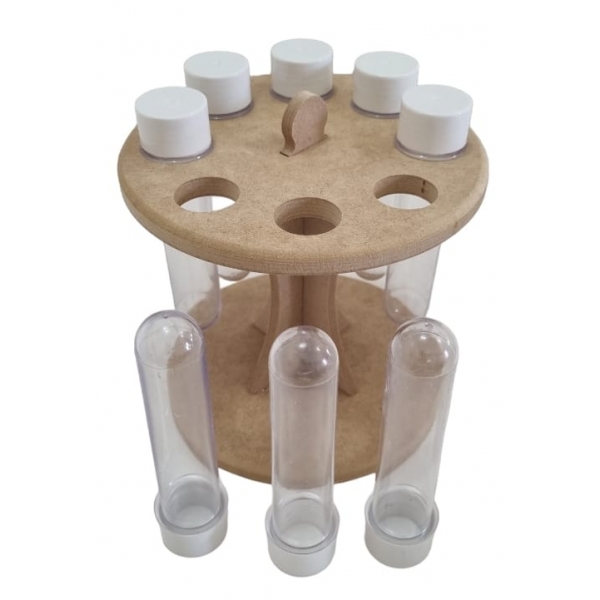 Porta Tempero Condimento Gitatorio Tubet Redondo MDF cru