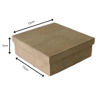 Caixa Quadrada Tampa Sapato 15x15x5 MDF Cru