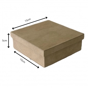 Caixa Quadrada Tampa Sapato 15x15x5 MDF Cru