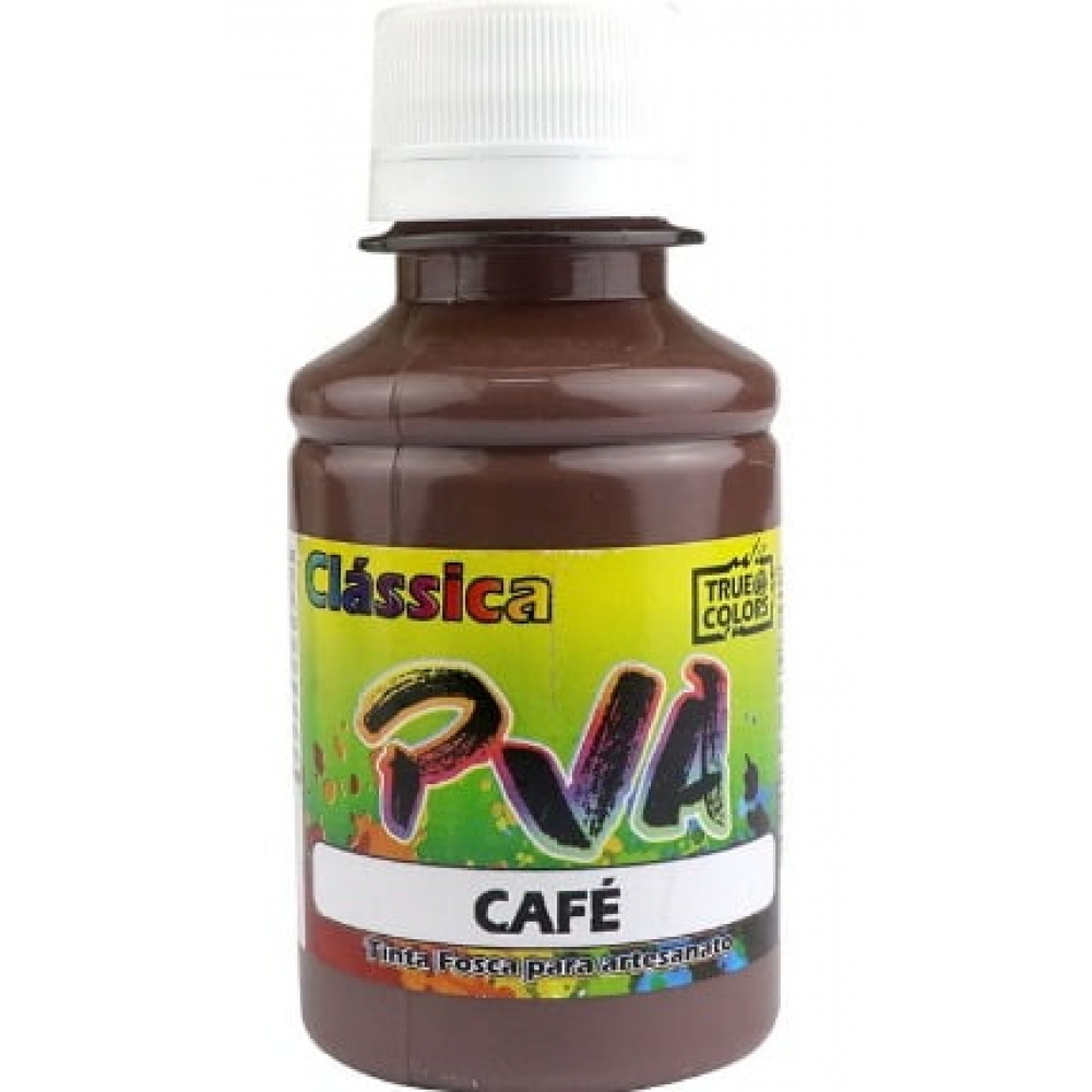 Tinta PVA Fosca 100ml True Colors - Escolha as cores - Café 7153