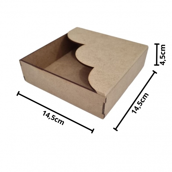 Porta Guardanapo de Papel Pequeno Borda Ondulada MDF cru