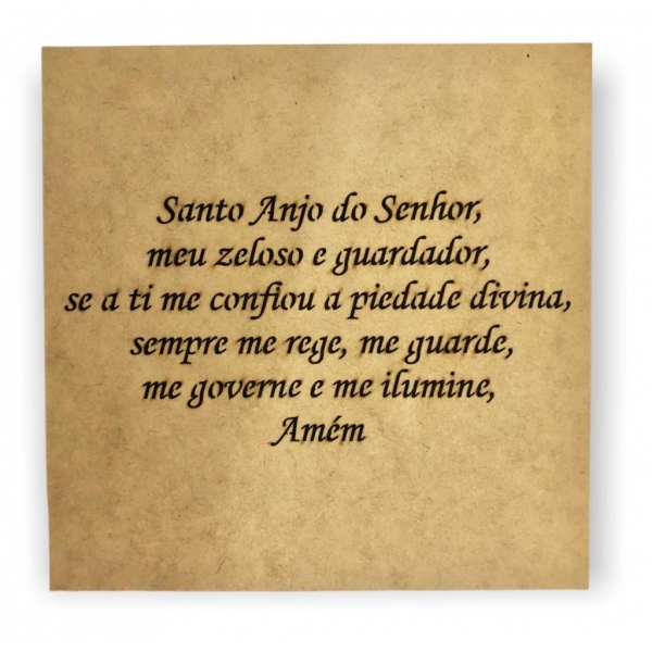 Caixa p/ Bebê Oração do Santo do Santo Anjo MDF Cru Batizado